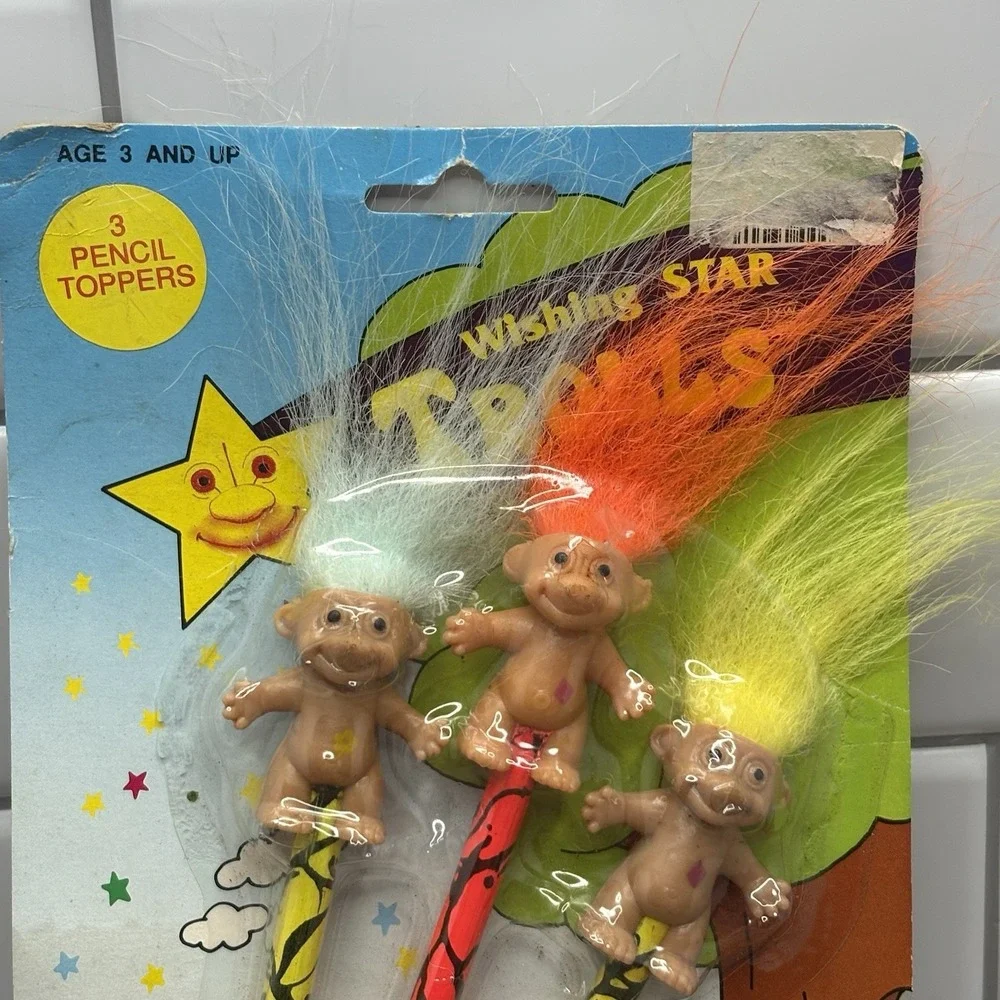 VTG Troll Pencils New Wishing Star Trolls Novelty Collectible NOS